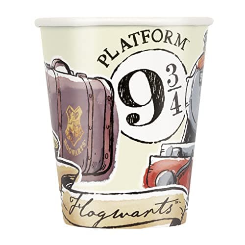 Image of Unique Warner Bros. 23566EU - Plastic Free Paper Cups - 266 ml - Harry Potter Party - 8 Count (Pack of 1)