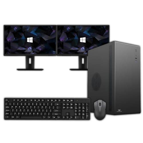 Image of Veno Scorp Office PC Intel Core i5 3.40GHz 16GB RAM 120GB SSD 500GB HDD GT 730 2GB V100 Case Windows 11 Desktop Computer with Dual 22" Monitor Bundle WiFi/Bluetooth/Ethernet/HDMI/LAN for Home Office