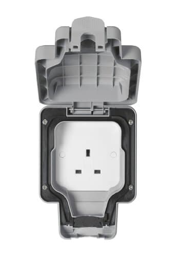 Image of MK Masterseal Plus K56480GRY 13 amp 1-Gang Unswitched Socket , Grey