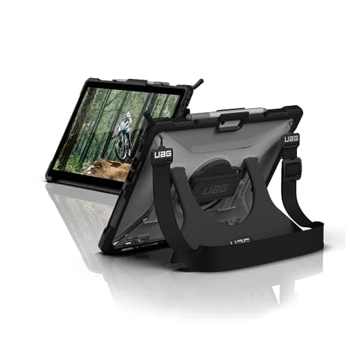 Image of URBAN ARMOR GEAR UAG Designed for Microsoft Surface Pro 8 Case Plasma w/Hand Strap & Shoulder Strap Feather-Light Translucent Rugged Military Drop Tested Protective Cover, Ice