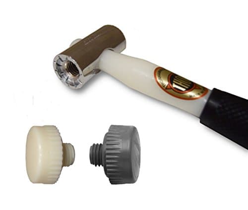 Image of Thor 712 Nylon Faced Window Glazing Hammer/Mallet - with Hard White & Soft Grey Head