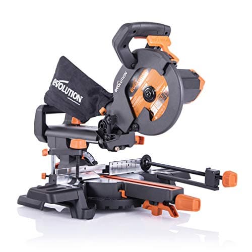 Image of Evolution Power Tools R210SMS+ 210 mm Multi-Material Sliding Mitre Saw with Plus Pack, 230 V