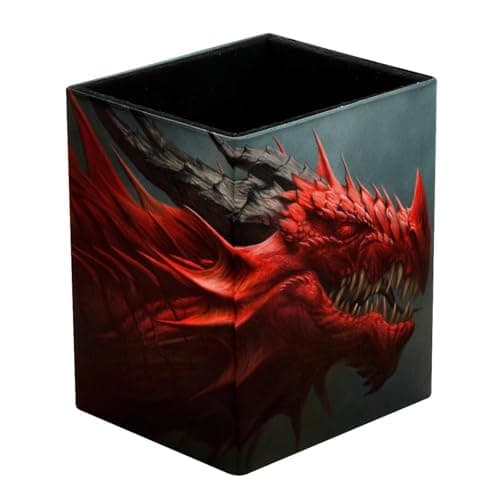 Image of VAPOKF Pencil Holders for Desk, Red Dragon Prints Pen Holders Pen Pot Makeup Brushes Storage Desktop Stationary Supplies Organiser for Home Office