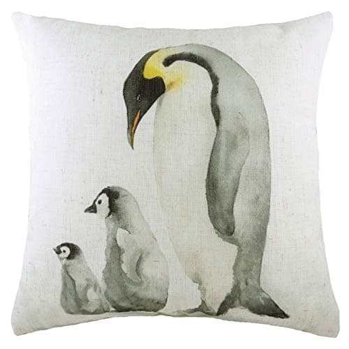 Image of Evans Lichfield Penguin Family Polyester Filled Cushion, Multi, 43 x 33cm