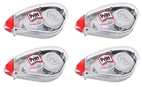 Image of Pritt Compact Flex Correction Roller, Immediately Overwritable, Easy to Use with Flexible Tip, Tape Length 10 m, Tape Width 4.2 mm, Economy Set with 4 Rollers, 9H PCK4B4X