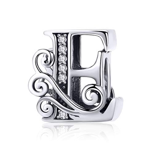 Image of Letter Charms for Pandora Bracelets 925 Sterling Silver Charms E Initial Bead Jewelry Gifts for Women Girls
