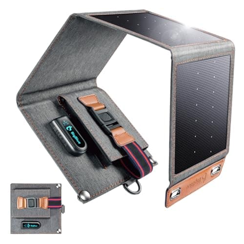 Image of BigBlue 14W Solar Panels with USB(5V/2.4A), IPX4 Waterproof, Folding Portable Solar Phone Charger Compatible with iPhone, Tablet, Samsung LG etc
