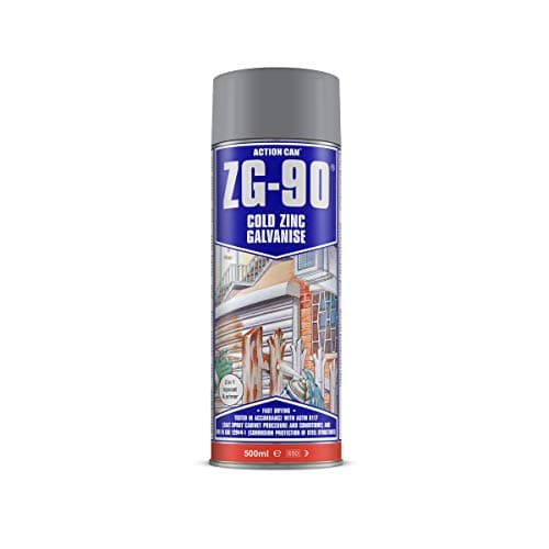 Image of (PACK OF 3) 500ml Action Can ZG-90 Cold Zinc Galvanising Spray Paint (Silver galv colour)