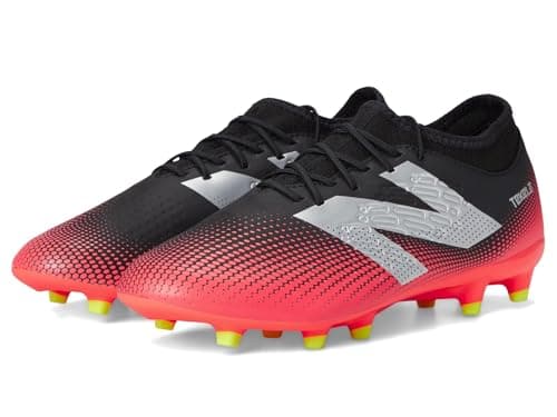 Image of New Balance Unisex-Adult Tekela Magique Fg V4+ Soccer Shoe, Black/Energy Red/Hi-lite, 14.5 Wide Women/13 Men