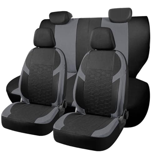 Image of Chifeng Full Set Universal Car Seat Covers for VW Amarok Bora golf (2005-2014) golf plus golf SV Jetta Passat (2005-2014) Polo Tiguan – Front and Rear Split Bench (Grey)