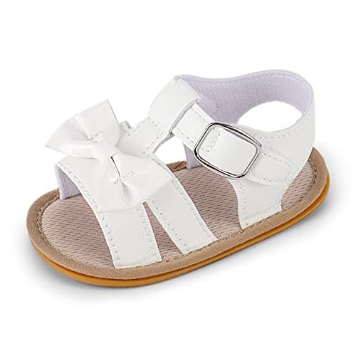 Image of MASOCIO Baby Sandals Girl Open Toe Infant Toddler Girls Summer First Walking Shoes Size 4 UK Child 12-18 Months Beige (Manufacturer's Size: 130)