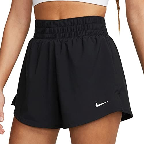 Image of NIKE DX6016-010 W NK ONE DF HR 3IN 2N1 Short Shorts Women's Black/Reflective Silv Size L