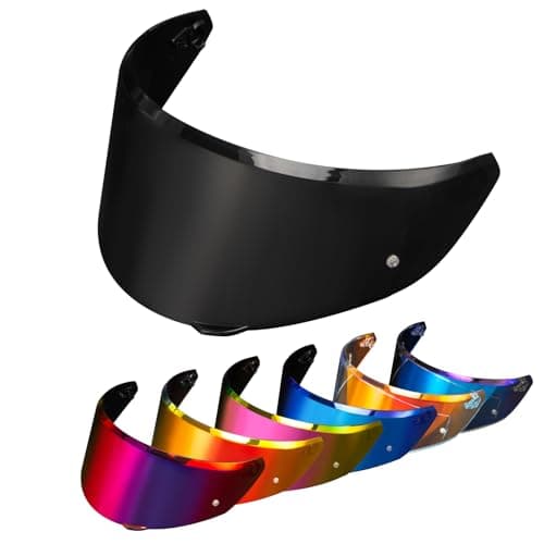 Image of PSLER Helmet Visor for AGV New K3 (E2206),Only for S/M/L K3 Helmet Size - Tinted Motorcycle Visor Motorbike Helmet Face Shield Accessories Replacement(Dark Black)