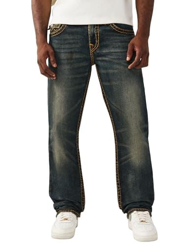 Image of True Religion Men's Ricky Super T Flap 34in, Decadense Dark Wash, 32