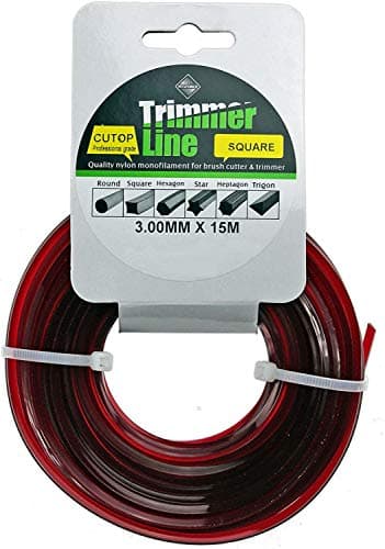 Image of SPARES2GO Square 3.0mm Diameter 15m Strimmer Trimmer Brush Cutter Pro Cord Line