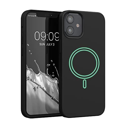Image of kwmobile TPU Silicone Case Compatible with Apple iPhone 12 mini - Case Magnetic Cover - Compatible with MagSafe - Black