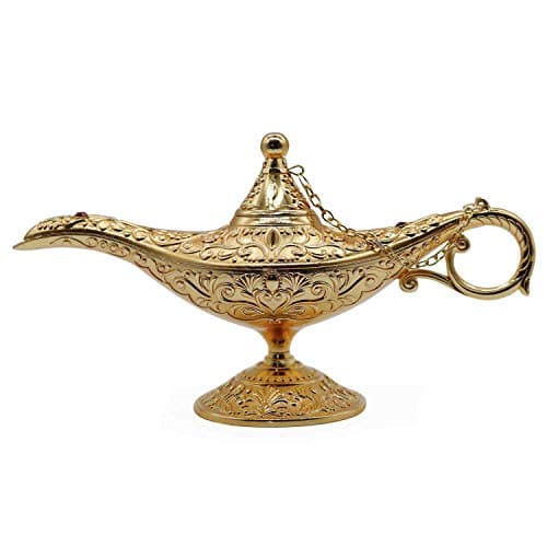 Image of AVESON Luxury Classic Vintage Collectable Rare Legend Aladdin Magic Genie Costume Lamp Home Table Decoration & Gift, Gold