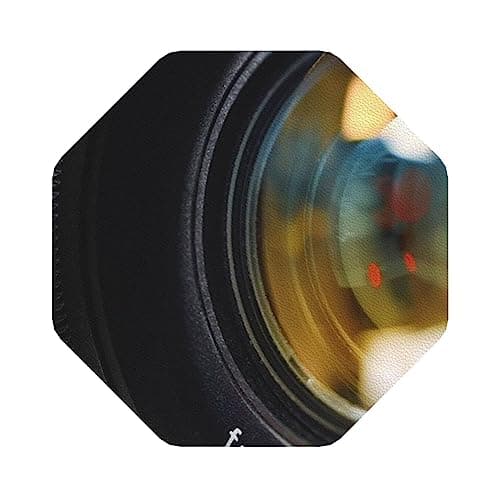 Image of Camera Lens Leather Coasters Set Of 6 For Women Men For Various Cups, Tables & Home Decor, 4 In