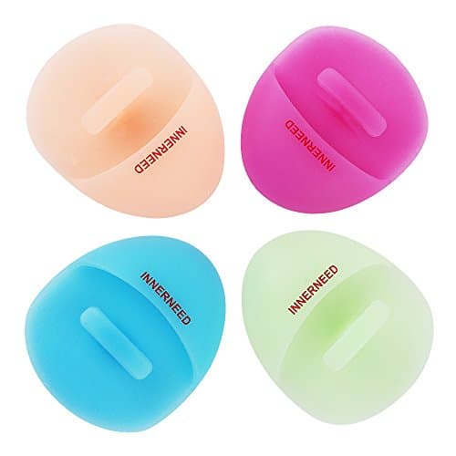 Image of INNERNEED Super Soft Silicone Face Cleanser and Massager Brush Manual Facial Cleansing Brush Handheld Mat Scrubber for Sensitive, Delicate, Dry Skin (Pack of 4)