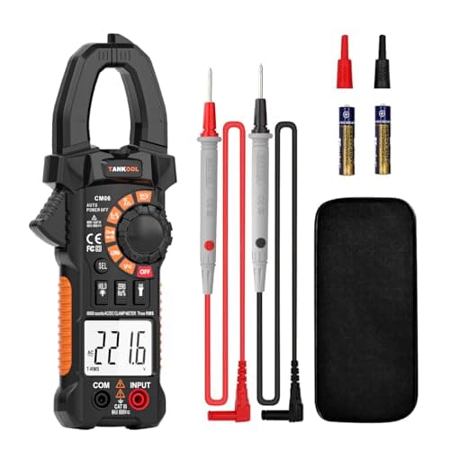 Image of AC/DC 0-600A Current Clamp, TANKOOL CM06 Professional Multimeter Clamp T-RMS 6000 Counts, Measurements Current Voltage AC/DC Resistance Diode Resistance Continuity Duty Cycle