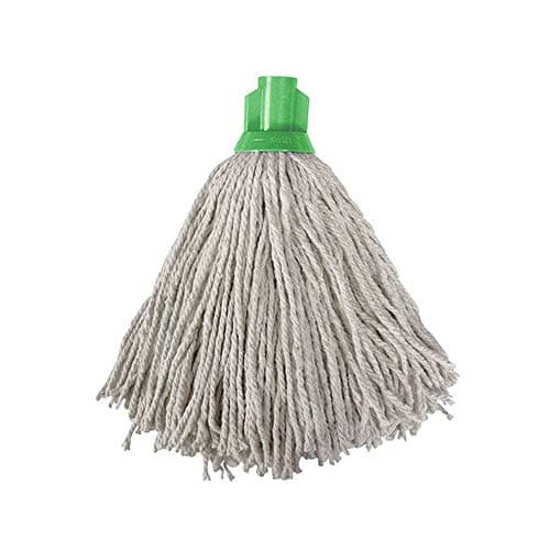 Image of Ramon Hygiene 12 PY Cotton Socket Mop, Green Socket - Pack of 10 Mop Heads