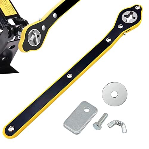Image of QISF Scissor Jack Ratchet Wrench | Labor-Saving | 360°Swivel Scissor Lift Speed Handle Wrench | Tire Wheel Jack Wrench with Universal Adapter for Travel/Truck/SUV