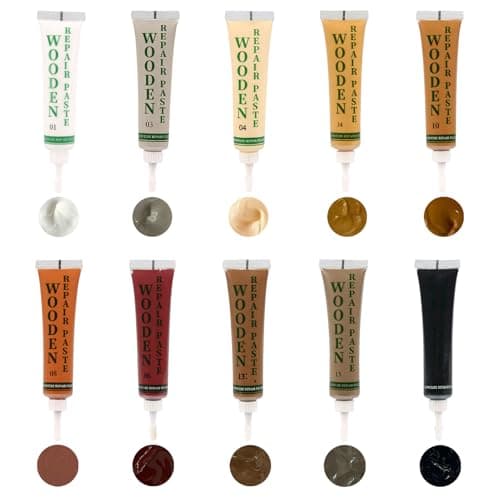 Image of Laminate Floor Repair Kit Wood Filler, Oak Wood Furniture Scratch Repair for Scratches Cracks Holes, Easy to use (10Multicolored)