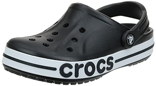 Image of Crocs Unisex-Adult Bayaband Clogs, Black/White, 6 Men/8 Women, Black/White, 5 UK Men / 6 UK Women