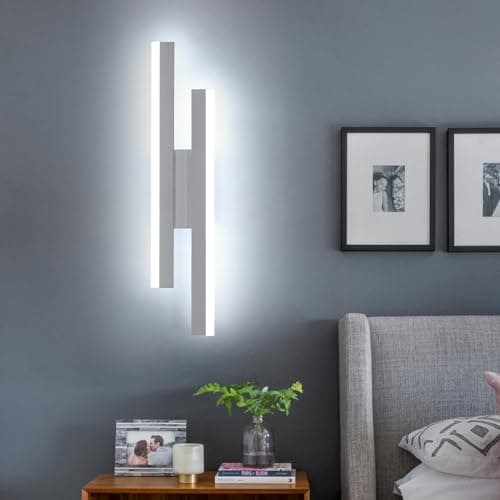 Image of Riserva Modern LED Wall Light Indoor, 16W 1800LM Wall Lamp White, Creative Wall Light for Living Room, Corridor, Stairs, Cool White 6500K, 40cm