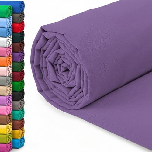 Image of A-Express 100% Cotton Fabric - 60 Inch 150cm Wide - Plain Cotton Fabric by The Metre - Ideal for Quilting, Sewing, Dressmaking, Curtain Linings, Totes, Bedding, Pillowcases - Purple 1 Metre