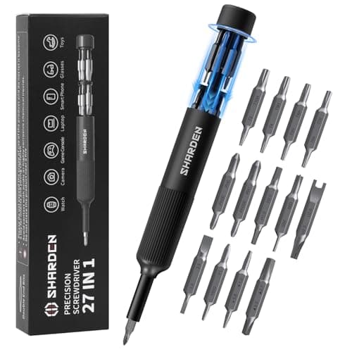 Image of Sharden 27-In-1 Precision Screwdriver Set Multi Bit Small Screwdriver Magnetic Mini Screwdriver Set Pen Style Manual Repair Tool Kit For Eyeglass, Watch, Computer, Jewelers, Laptop, Electronics, Phone