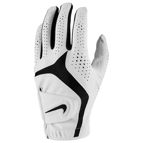 Image of Nike Dura Feel X Golf Glove for Men – Durable Golf Glove for Left Hand – Strong Grip & High Comfort – Breathable Golf Glove, Pearl White/Pearl White/Black, XL