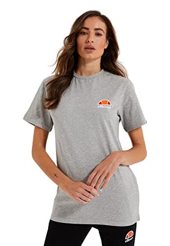 Image of Ellesse Women's Annifa Tee T-Shirt - Grey Marl - Size 10-100% Cotton - Round Collar
