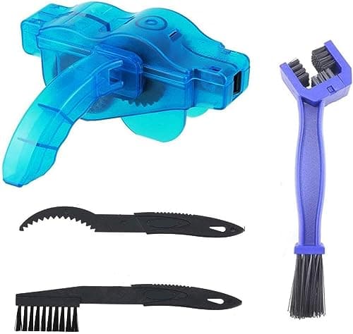 Image of Bike Chains Scrubber Gear Brush Chain Cleaner Kit,4 in 1 Maintenance Cleaning Tool Set for Bicycle MTB -Tool Gear Sprocket Cycling-MGIA Tech 4pc SET(Blue)