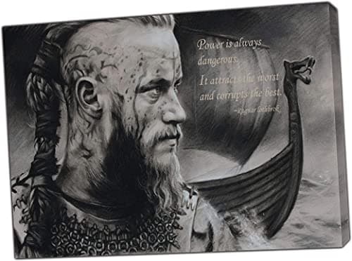 Image of YourHomeArt Ragnar Lothbrok Quote Viking Picture Print On Framed Canvas Wall Art Home Decoration 12x 8inch(30x 20 cm) -18mm Depth