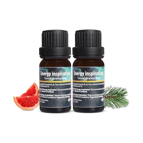 Image of Energy Inspiration Essential Oil Synergy Blend 2 x 10ml by Vilana | Diffuser Essential Oils and Vegan Aromatherapy Oil – Essential Oil Blends for Diffusers, Stimulates Energy and Improves Good Mood