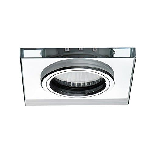 Image of Kanlux Soren Square 2-Tone Halo GU10 Downlight Spotlight, Mains Powered, Blue/White/Warm White Finish, Recessed Ceiling Spot Light Bulb Included (Blue Halo Colour)