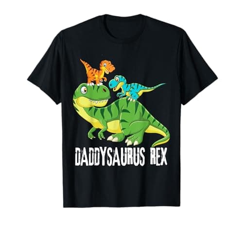 Image of Daddy Daddysaurus Rex (2 kids) dinosaur Father's Day Gift T-Shirt