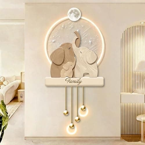 Image of OEPCHEFACX LED Light Decor Wall Art,3D Wall Art,crystal porcelain painting, Suitable for Entryway Living Room Home Decoration.acrylic paired with metal tubing(G 4,150 * 60cm/61.8 * 27.6in)