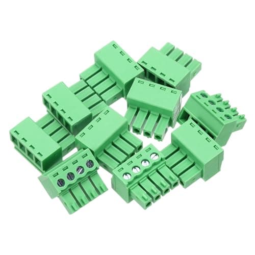 Image of sourcing map 10PCS 4-Pin PCB Mount Screw Terminal Block Connectors 3.81mm/0.15inch Pitch Circuit Board Connectors for Home Appliances, Industrial Projects