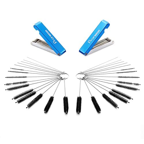 Image of Pronese 4 Set Carbon Dirt Jet Remove Cleaner For Carburetor, Airbrush, Spray Gun-10 Cleaning Needles+20 Nylon Brushes +26 Pieces Cleaning Wires Set Tool Kit,Remove Nozzle Paint, Dirt, Tattoo Tube