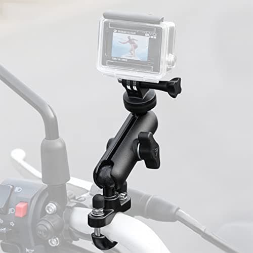 Image of CAMOLO Motorcycle Action Camera Mount Holder, Handlebar Mount Clip for Bike/Bicycle/Motorcycle/Motor,Compatible with GoPro Hero 6/7/8/9&Other Action Camera