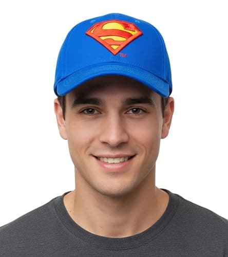 Image of Legend Icon Official DC Comics Superman Baseball – Logo Snapback Baseball Cap – Unisex Cap | Adjustable Hat with Visor | Streetwear, One Size, Blue