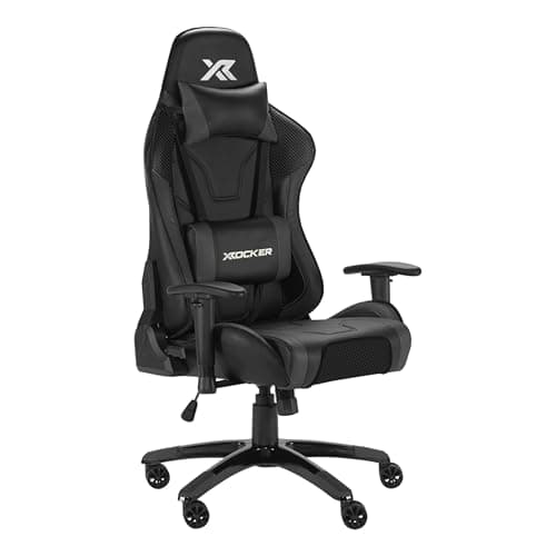 Image of X-Rocker Agility Sport High Back eSports Gaming Chair for Adults & Teens - 3D Armrests, Head & Lumbar Cushion, Height Adjustable Recliner, Wipe-Clean Faux Leather - Carbon Black