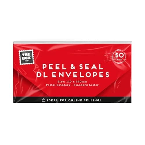 Image of White Envelopes DL 50 Pack - 80gsm Letter Peel and Seal - Strong Envelopes for Business, Office, Home, Cards, and Everyday Mailing