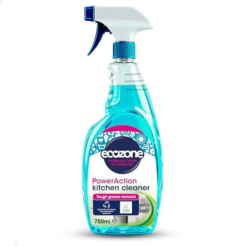 Image of Ecozone PowerAction Kitchen Cleaner, Powerful Degreaser Kitchen Spray, Multi Surface Cleaning Spray, Light Limescale Remover, Vegan Friendly Eco Conscious Natural Cleaning Products - 750ml