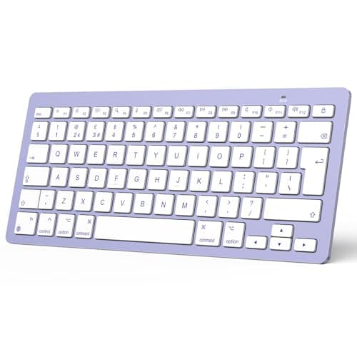 Image of OMOTON Bluetooth Keyboard for Mac, Wireless keyboard for Apple MacBook Pro/Air, iMac, iMac Pro, Mac Mini, Mac Pro, QWERTY UK Layout, Purple