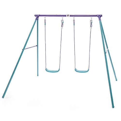Image of Plum Sedna Metal Garden Double Swing Set