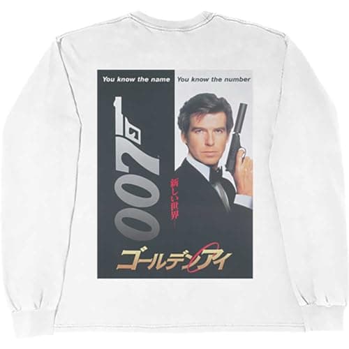 Image of James Bond GoldenEye Japanese Poster Long-Sleeved T-Shirt White XL