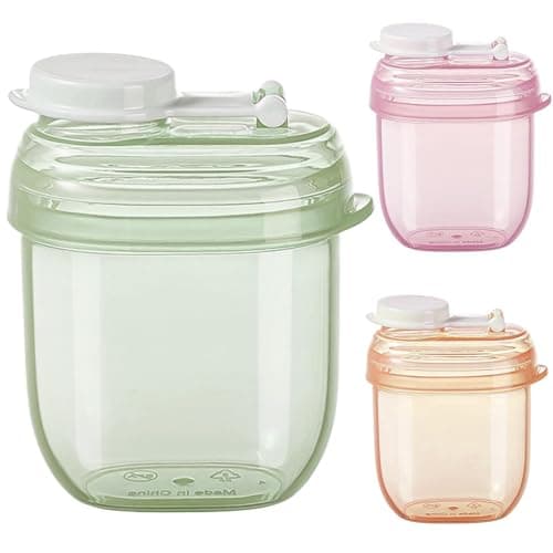 Image of 3PCS Travel Formula Dispenser, Small Milk Powder Dispenser Pots, Airtight Leakproof Holder Reserve Box, Portable for Home Kitchen Travel Feeding Refrigerator